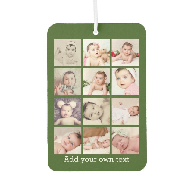 Custom 12 Photo One Of A Kind Personalised Car Air Freshener (Front)
