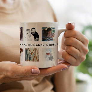 Custom 12 Photos Collage For Grandma Custom Text Coffee Mug