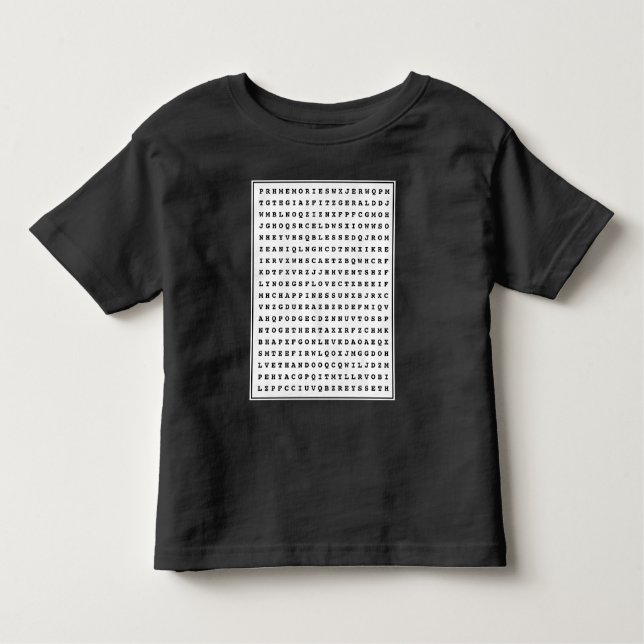 Custom 12 Word Family Word Search Toddler T-Shirt (Front)