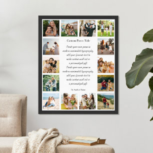 Custom 14 Photo Collage Poem Poster