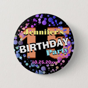 Custom 15 Birthday Party 6 Cm Round Badge