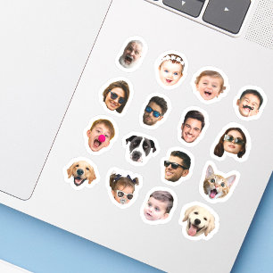 Custom 16 Photos Faces Waterproof Vinyl Stickers