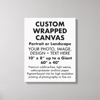 Custom 16" x 20" PREMIUM WRAPPED CANVAS Blank