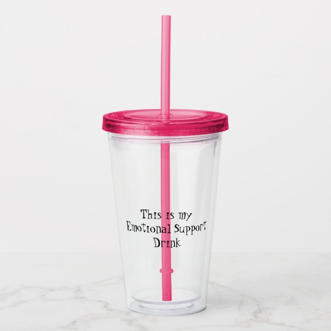 Custom 16oz, Fuchsia Pink Acrylic Tumbler (Front)