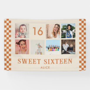 Custom 16th Birthday Party Photo Collage Banner