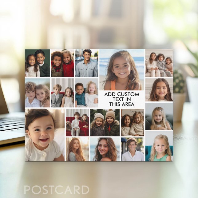 Custom 18 Photo Collage All Over Postcard (Photo Postcard - Customize with your favorite photos)