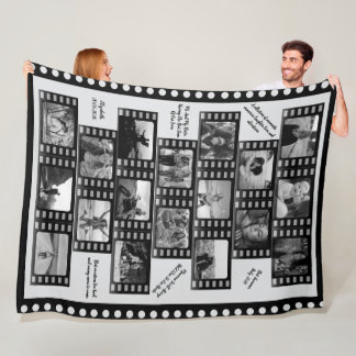 Custom 18 Photo Collage Travel Besties Anniversary Fleece Blanket