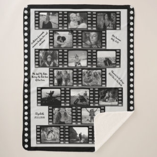 Custom 18 Photo Collage Travel Besties Anniversary Sherpa Blanket