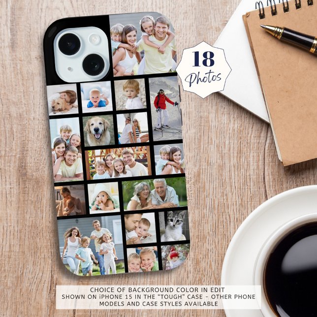 Custom 18 Photo Collage Your Colour Case-Mate iPhone Case (Creator Uploaded)