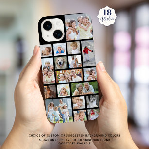 Custom 18 Photo Collage Your Colour Case-Mate iPhone Case