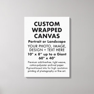 Custom 18" x 24" PREMIUM WRAPPED CANVAS Blank
