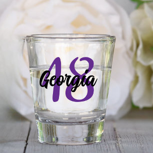 Custom 18th 20th 30th 40th 50th 60th 70th Birthday Shot Glass