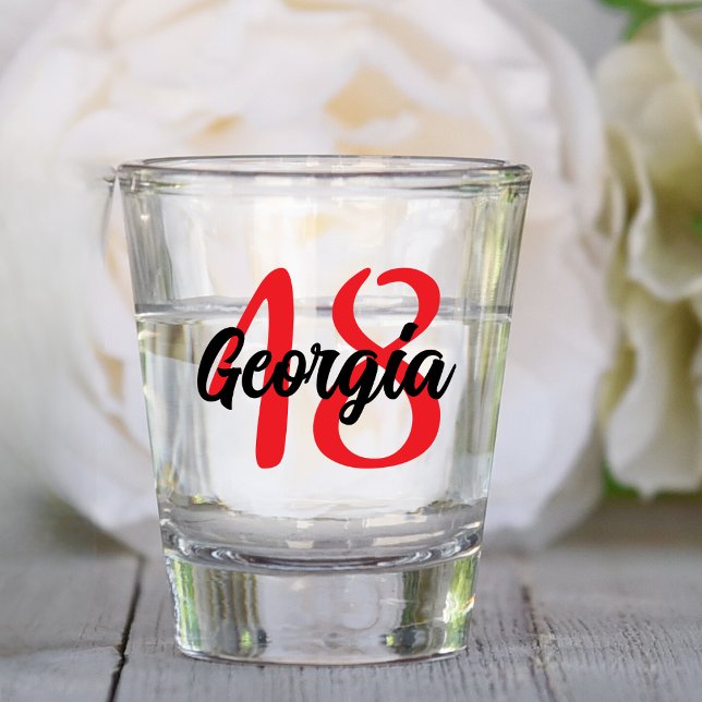 Custom 18th 20th 30th 40th 50th 60th 70th Birthday Shot Glass (Creator Uploaded)