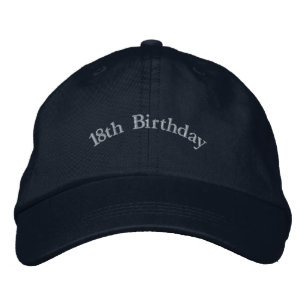 Custom 18th Birthday Adulthood Stylish Navy-Hat  Embroidered Hat