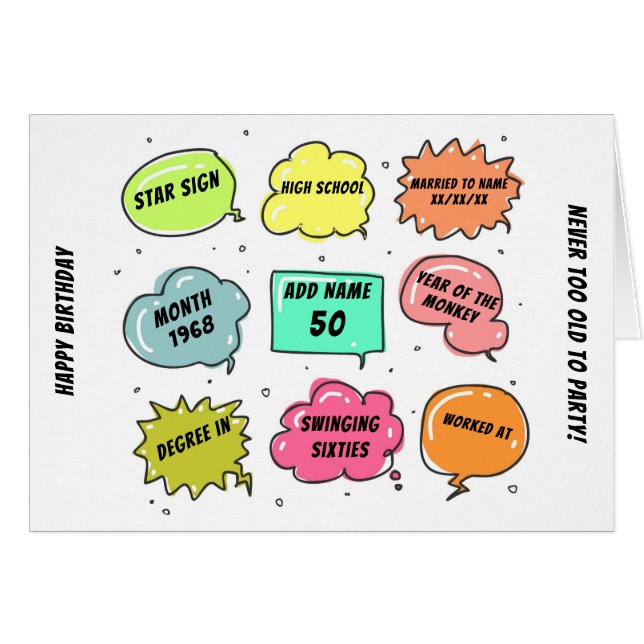 Custom 1968 yr born - THIS IS YOUR Life - Add BIO (Front Horizontal)