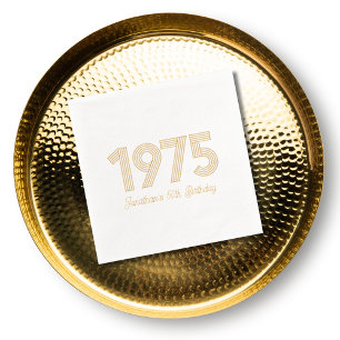Custom 1975 50th Birthday Foil Stamped Napkins
