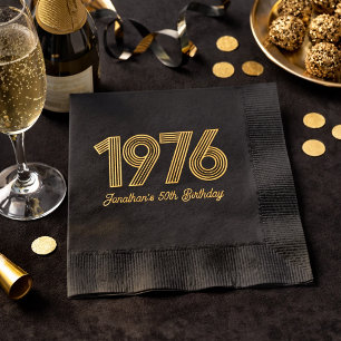 Custom 1976 50th Birthday Foil Stamped Napkins