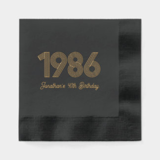 Custom 1986 40th Birthday Foil Stamped Napkins