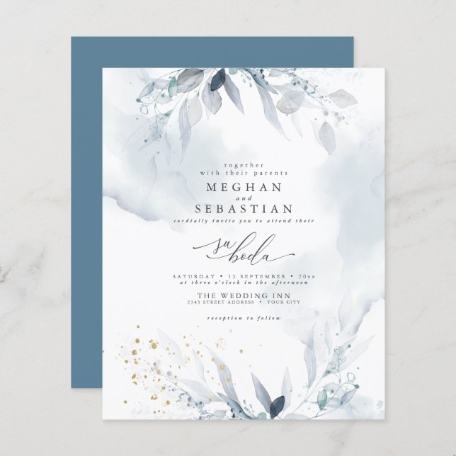 Custom 1 Isaac Ruth Budget  Dusty Blue Watercolor (Front/Back)