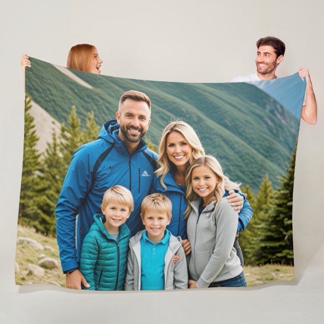 Custom 1 Photo Family Fleece Blanket (In Situ)