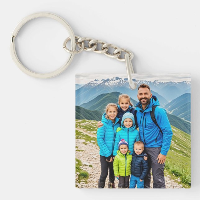 Custom 1 Photo Family Key Ring (Front)