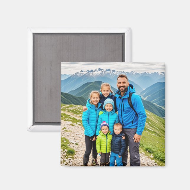 Custom 1 Photo Family Magnet (Front/Back)