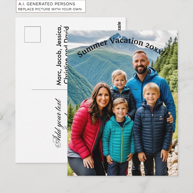Custom 1 Photo Family Postcard (Creator Uploaded)