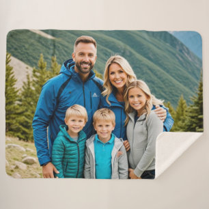 Custom 1 Photo Family Sherpa Blanket