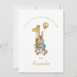 Custom 1st birthday Invitation Peter the rabbit