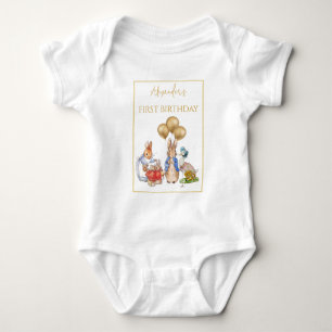 Custom 1st Birthday Peter and Josephine bunny Baby Bodysuit