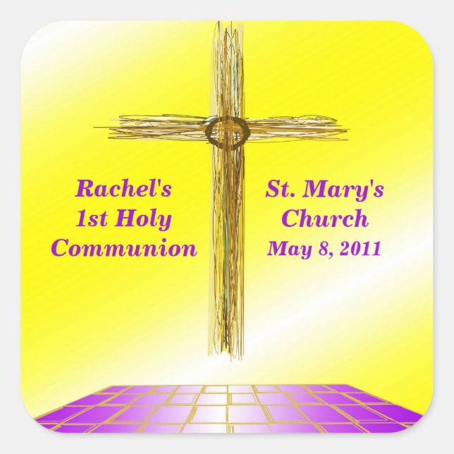 Custom 1st Communion Stickers (Front)