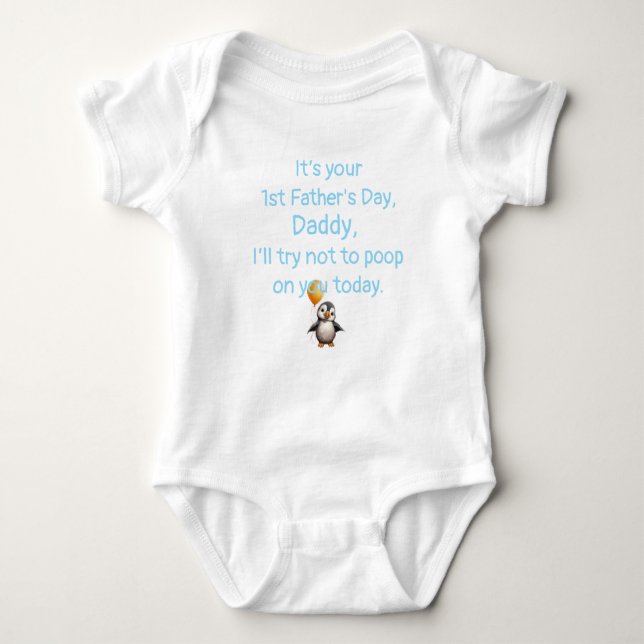 Custom 1st Father's Day, Funny Gift From Baby,  Baby Bodysuit (Front)