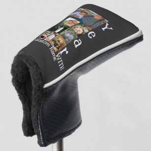 Custom 1st wedding anniversary 7 photo collage golf head cover