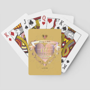 Custom "1st Year Paper & Gold Wedding Anniversary" Playing Cards