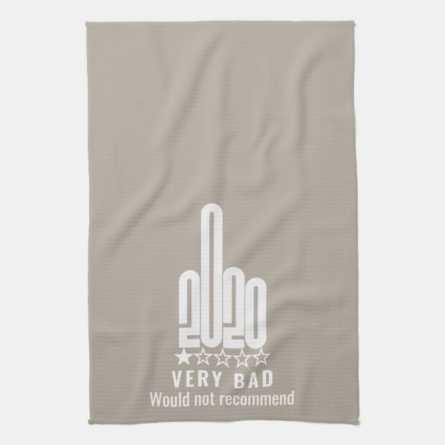 Custom 2020 Middle Finger Review Wouldnt Recommend Tea Towel (Vertical)