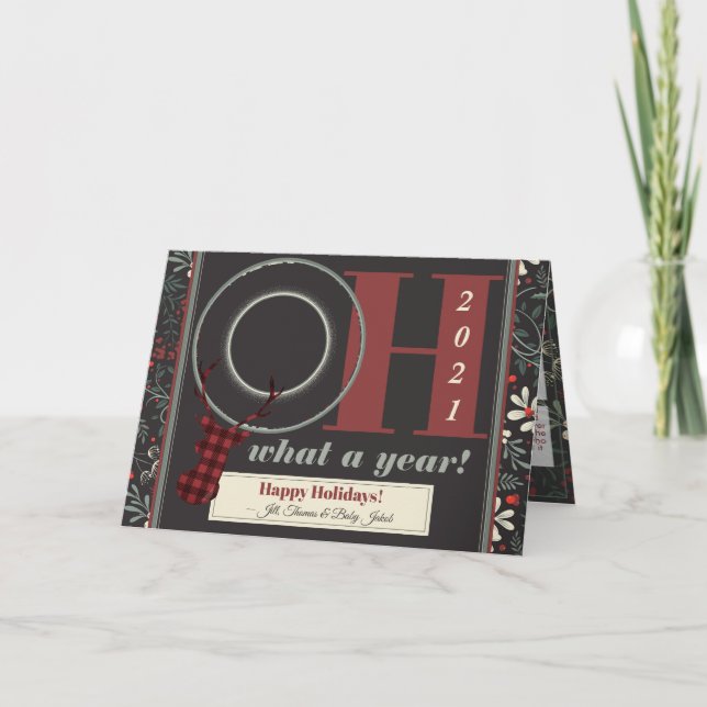 Custom 2021 Funny Quarantine Bingo Photo Christmas Holiday Card (Front)