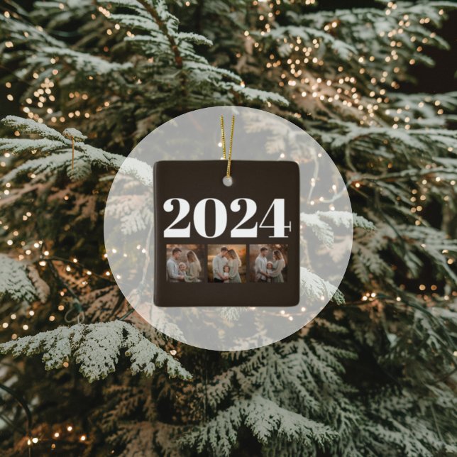 Custom 2024 Family Photo - Pets & Families Ceramic Ornament (Creator Uploaded)