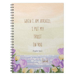 Custom 2024 JW Year Text Psalm 56:3 Tulip Ocean Notebook