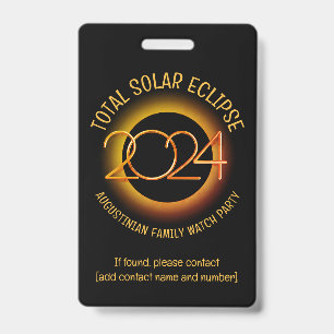 Custom 2024 TOTAL SOLAR ECLIPSE Lost Child Group ID Badge