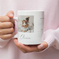 Custom 2025 Calendar Mug with Photo & Name |