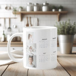 Custom 2025 Calendar with Three Photos  Large Coffee Mug<br><div class="desc">Capture your favourite memories while staying organised with this custom 2025 calendar featuring three of your cherished photos. Perfect for home or office, this personalised design blends functionality and sentimentality, displaying your chosen images alongside a sleek full-year calendar. Ideal for gifting to family and friends or as a thoughtful keepsake...</div>