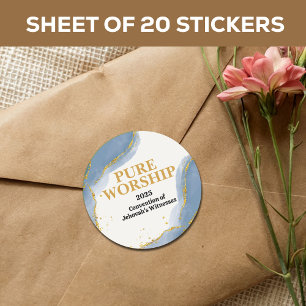 Custom 2025 JW Convention Pure Worship  Classic Round Sticker