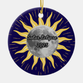 Custom 2025 Solar Eclipse Memory Ceramic Tree Decoration