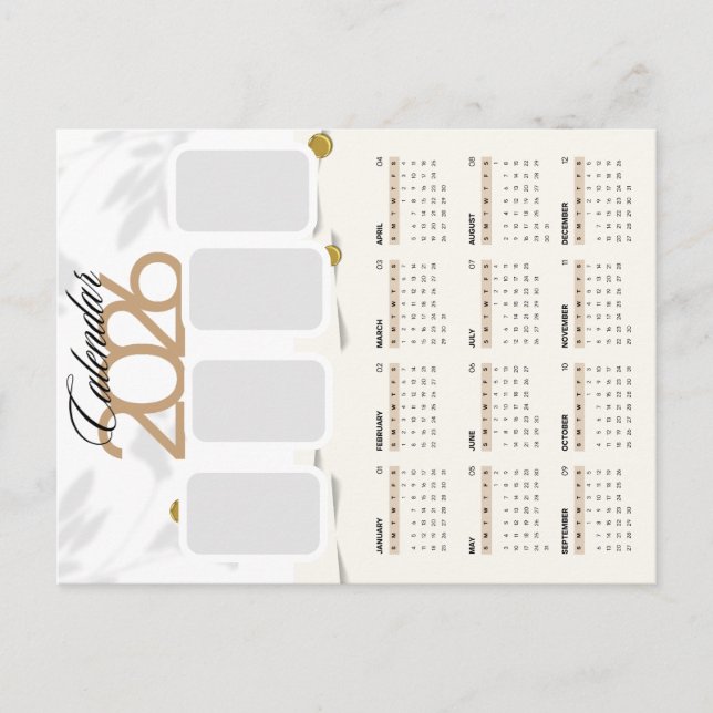 Custom 2026 calendar  postcard (Front)