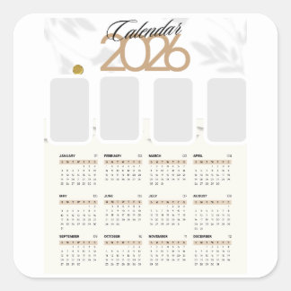Custom 2026 calendar  square sticker