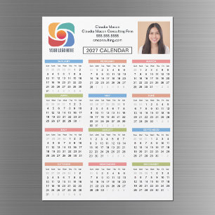 Custom 2027 Calendar Business Logo Company Magnet