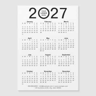 Custom 2027 Magnetic Calendar With Business Logo