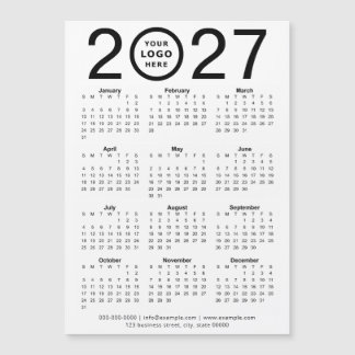 Custom 2027 Magnetic Calendar With Business Logo