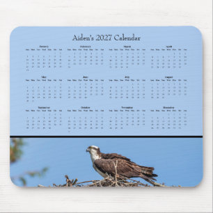 Custom 2027 Osprey Nature Desk Calendar Mouse Pad