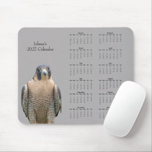 Custom 2027 Peregrine Falcon Flight Calendar Mouse Pad